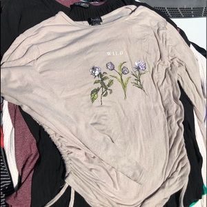 Side rouching long sleeve